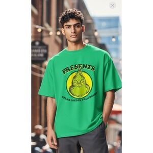 Mens Green Grinch‎ "Presents Speak Louder Than Words" Graphic T Shirt